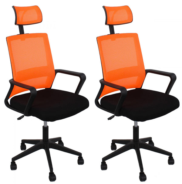 Set aus 2 Chefbürostühlen 58 x 126 x 50 cm in Orange PU acquista