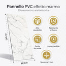 Set 6 Pannelli Decorativi Area 4,3 mq 120x60 cm Rivestimento Murale Effetto Marmo in PVC Bianco     