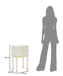 Comodino Camille Bianco 40x30x71 cm in Pino e MDF e Ferro      