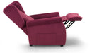 Poltrona Alzapersona Elettrica 2 Motori 75x107x84 cm con Ruote in Tessuto Dispositivo Medico 1 Rosso 