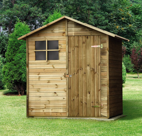 prezzo Werkzeugkasten aus Holz 180 x 135 x 225 cm mit Tür und Fenster Ecla