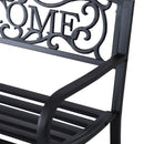 Panca da Giardino 2 Posti in Metallo 127x60x87 cm  Nero