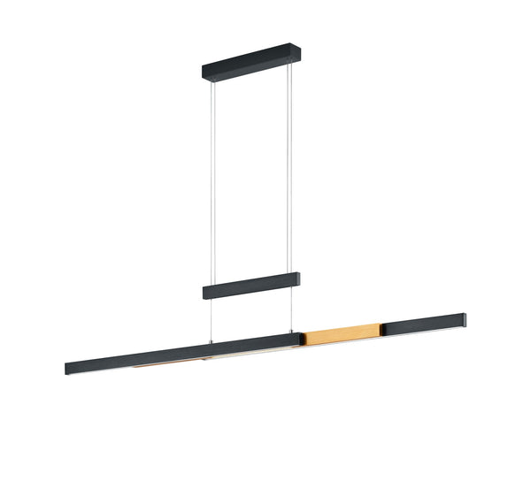 online LED-Pendelleuchte für den Innenbereich aus mattschwarzem Metall