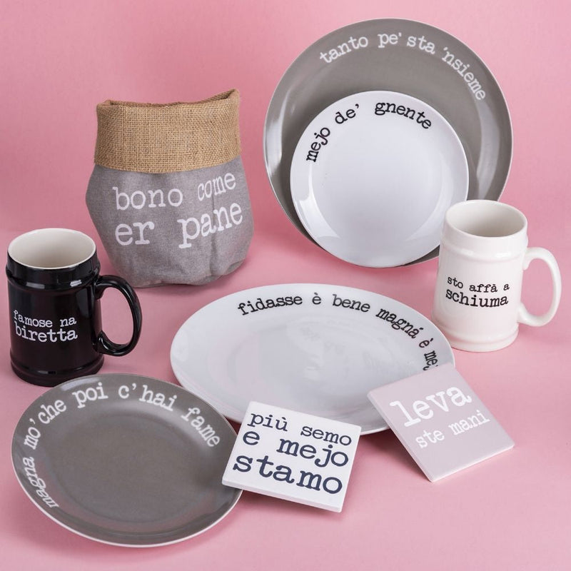 Boccale di Birra Ø8x13 cm in New Bone China VdE Tivoli 1996 Spqr nero