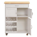 Carrello da cucina 67x36x87 cm in legno Rovere bianco