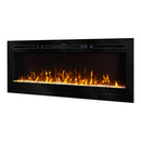 Camino Elettrico da Incasso 54,4x128x14 cm Effetto Fiamma 1500W Hermes Nero