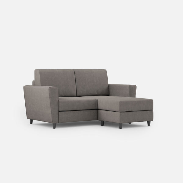 Divano 2 Posti con Pouf 172x145x85 cm Yasel in Tessuto Grigio acquista