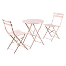 Set Tavolino e 2 Sedie Pieghevoli da Giardino Teresa Salsa Rosa 