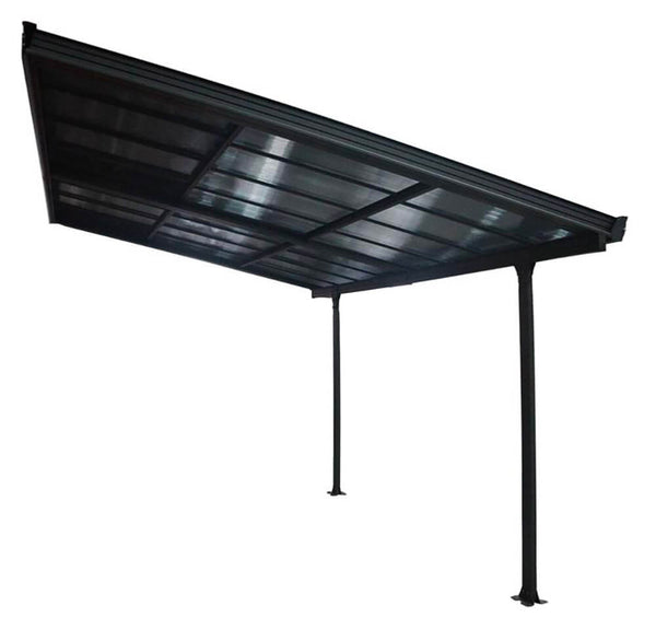 online Tettoia 3x4 m in Alluminio Bianco con Tetto a Pannelli Rimovibili Grigio