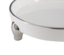Svuota Tasche Pin Picc. 17,5x17x4,5 cm in Ceramica Bianco e Argento