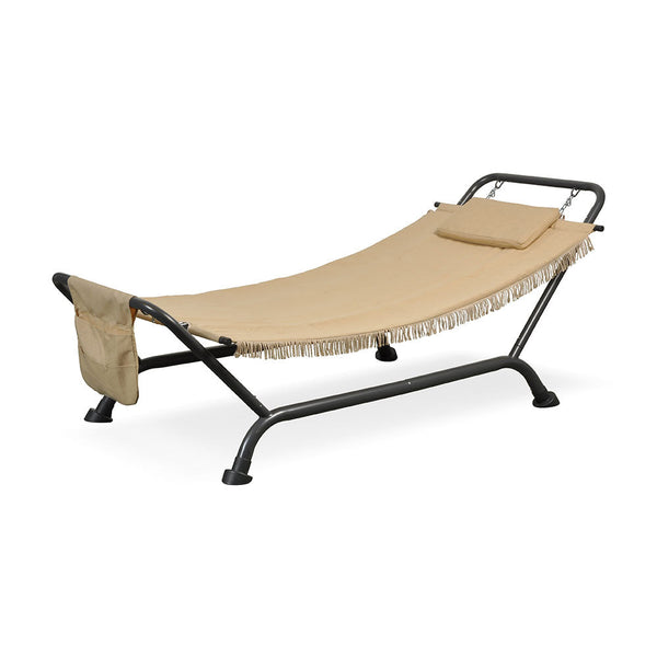 Gartenhängematte aus Eisen und Polyester mit Kissen und Tasche von Taddei Panama Beige prezzo