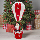 Babbo Natale con Mongolfiera H110 cm con Luci e Suoni