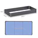 Letto per Orto Rialzato a Fondo Aperto 240x120x30 cm da 835L in Acciaio Grigio Scuro  