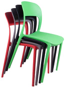 Set 4 Sedie da Giardino in Polipropilene Vandi Rosse