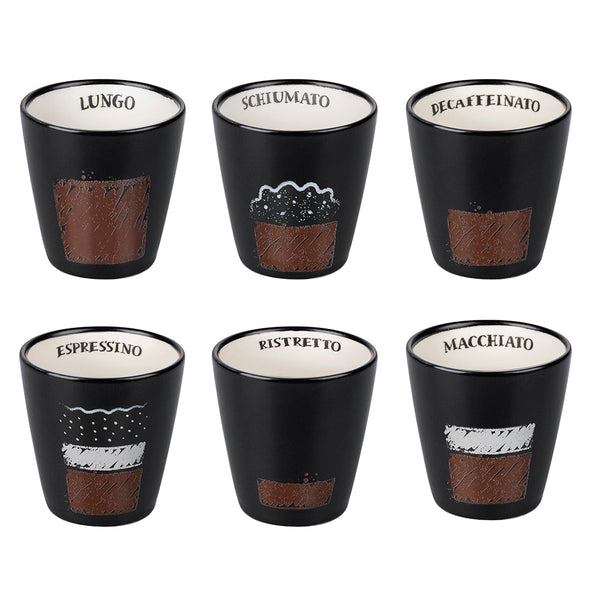 Set 6 Tazzine da Caffè Ø5x6 cm in Stoneware VdE Tivoli 1996 Un caffè come piace a me prezzo