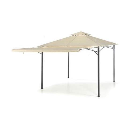 sconto Gartensegel-Pavillon 3,35 x 3,35 m Polyurethan-Überdachung mit Gasverschluss und Belüftung Taddei New Ibiscus Beige