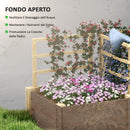 Letto per Orto  119x62,5x64 cm con 3 Tralicci e 2 Fioriere con Fondo Aperto in Legno di Abete  