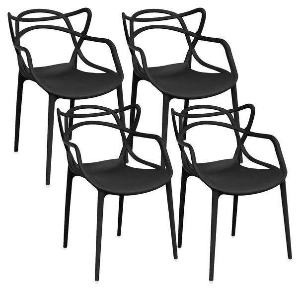 sconto Set mit 4 schwarzen Sveva-Stühlen aus Polypropylen, 55 x 54 x 82 cm