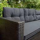 Set Salotto da Giardino 240x186x70 cm ad Angolo con Tavolo e Box Contenitore in Rattan Nero