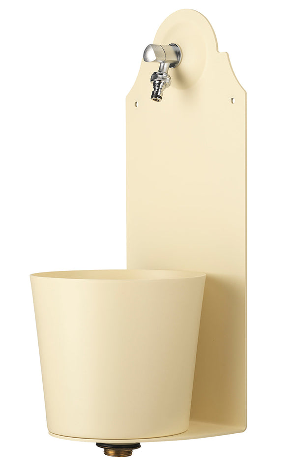 Gartenwandbrunnen mit Belfer 42/PRX Ivory Wasserhahn sconto