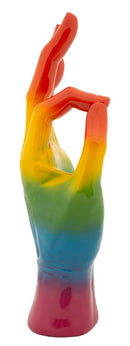 Decorazione Mano Rainbow Ok 16x10,5x36 cm in Resina Multicolor      