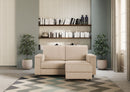Divano 2 Posti con Pouf 148x155x85 cm Marrak in Tessuto Beige