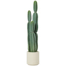 Pianta Artificiale di Cactus Ø25x111 cm con 3 Steli in EVA e Vaso in PP Verde      