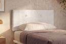 Letto Singolo con Rete Rivestita Similpelle Bianco Tessis Testata Button Varie Misure