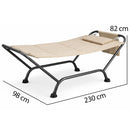Amaca da Giardino Autoportante 230x98x85cm con Cuscino Seduta Ergonomica Struttura in Metallo Beige      