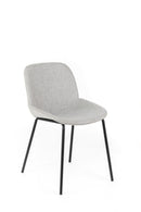 Set 4 Sedie 57x46xH80 cm in Tessuto Eva Grigio Chiaro