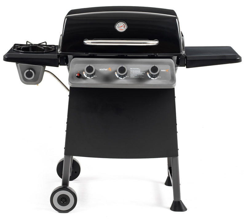 Barbecue a Gas GPL 3 Fuochi 13,1kW con Fornello Laterale Sochef Diablo X 