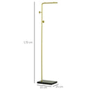 Appendiabiti da Ingresso  35x25x170 cm 2 Ganci in Metallo e Marmo Oro e Nero