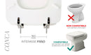 Copriwater Universale 34,2x42,6 cm in MDF Cerniere in Metallo Cromato Conca Bianco Lucido