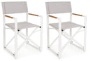 Set 2 Sedie Pieghevoli da Regista 51x54x86 cm in Alluminio Lagun Bianca