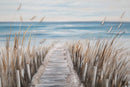 Dipinto su Tela Beach 100x3,8x100 cm in Legno di Pino e Canvas Multicolor
