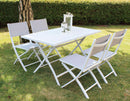 Sedia da Giardino Georgia Pieghevole 58x46x85 h cm in Textilene Bianco