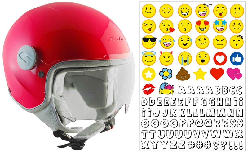 Casco Demi-Jet per Bambini Visiera Sagomata CGM Magic Smile 205S Rosa Fluo YS - (49-50 cm)