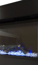 Camino Elettrico da Parete o Incasso Alaro Plus 127x18x52 cm Effetto Fiamma Telecomando in MDF Nero