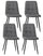 Set 4 Sedie 55x44xH81 cm in Tessuto e Metallo Alma Grigio Chiaro