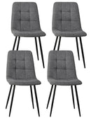 Set 4 Sedie 55x44xH81 cm in Tessuto e Metallo Alma Grigio Chiaro