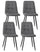 Set 4 Sedie 55x44xH81 cm in Tessuto e Metallo Alma Grigio Chiaro
