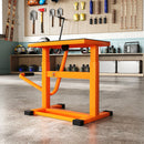 Cavalletto Alzamoto max 150 kg in Metallo con Superficie in Gomma e Manovella, 48x34x43 cm, Arancione      