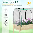 Fioriera per Orto con Serra 121x55x117 cm in Legno e Acciaio