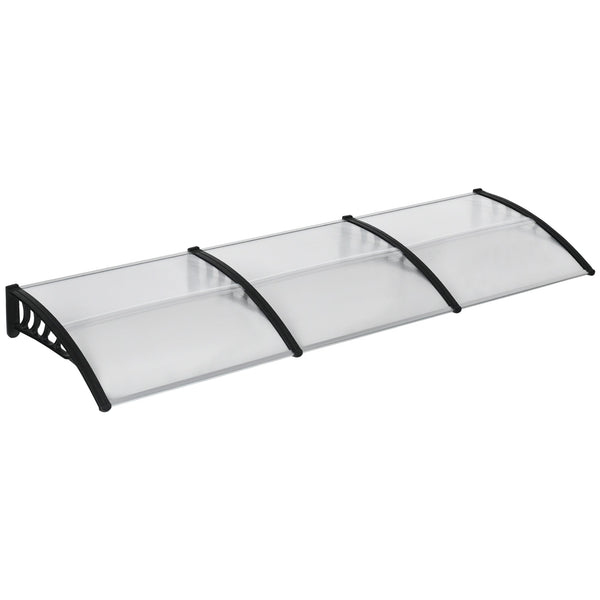 Tettoia in Policarbonato e Alluminio per Balconi 303x96x27 cm Finestre e Porte Nero e Trasparente prezzo