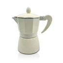 Set 3 Caffettiere in alluminio 1-3-6 tazze con manico soft touch Beige