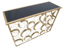 Console Globe 120x40,5x81,5 cm in Ferro e Vetro Oro
