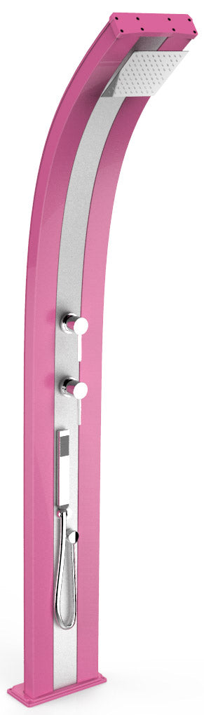 Doccia da Esterno Giardino Miscelatore e Doccetta Mobile Arkema Dada Fascia Inox Fuxia acquista