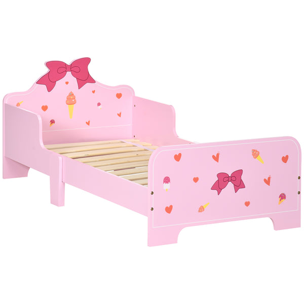 acquista Letto per Bambini con Sponde 143x74x59 cm Fantasia Fiocco Rosa