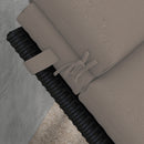 Cuscino per Sdraio e Lettino Prendisole  con Lacci di Fissaggio  in Tessuto Grigio Scuro