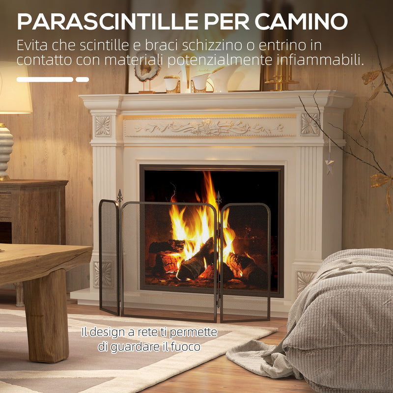 Parascintille con Antine 96x1,3x56 cm in Metallo Nero  